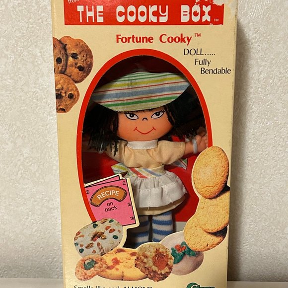 Gatabox Other - NIB Vintage THE COOKY BOX Fortune Cooky Smells like Almond Bendable Doll